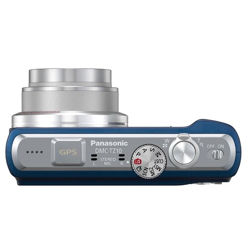 Aparat foto digital Panasonic DMC-TZ10-A, albastru +card 4GB - eMAG.ro