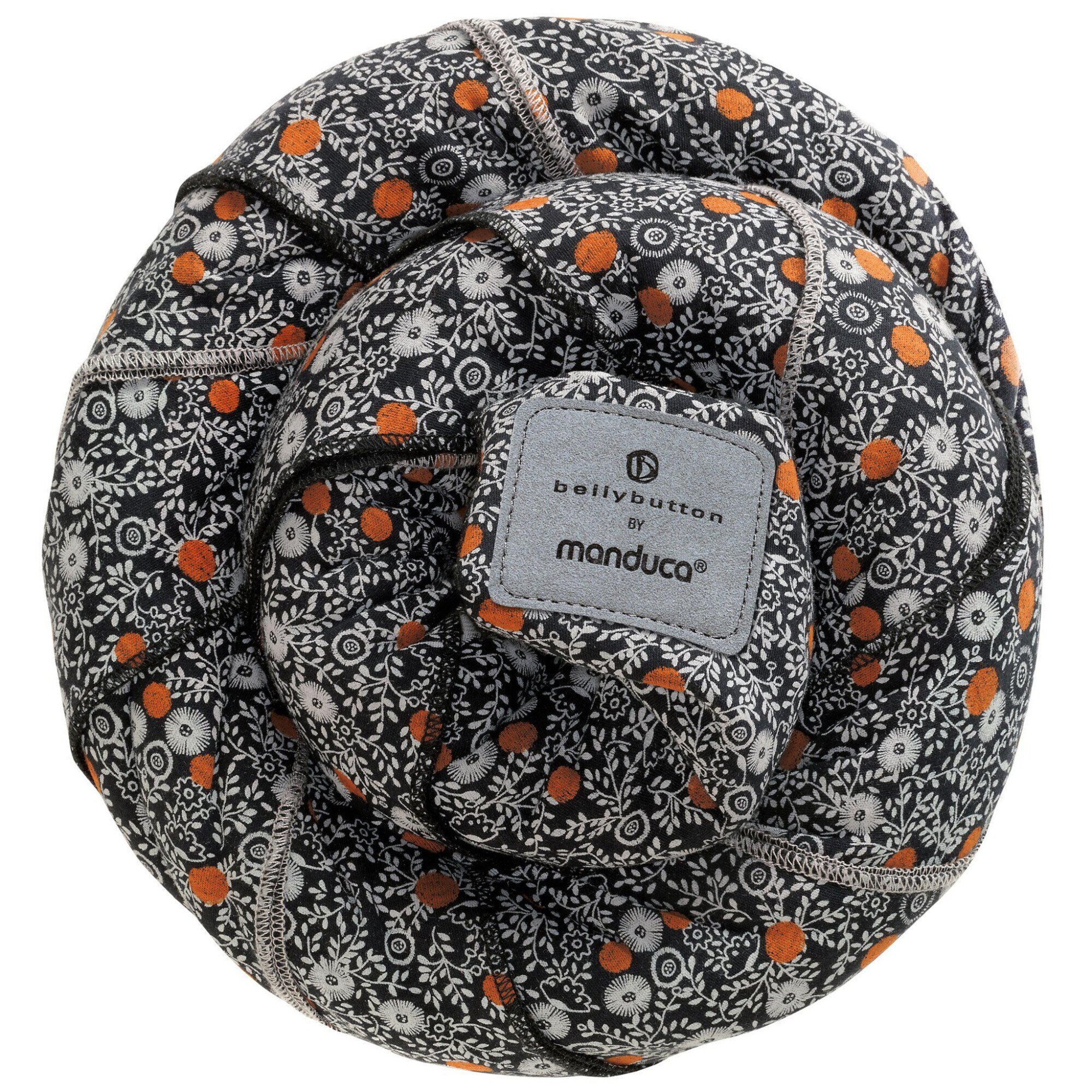 Wrap elastic Manduca SoftBlossom Dark, pana la 15 kg, Gri/Negru