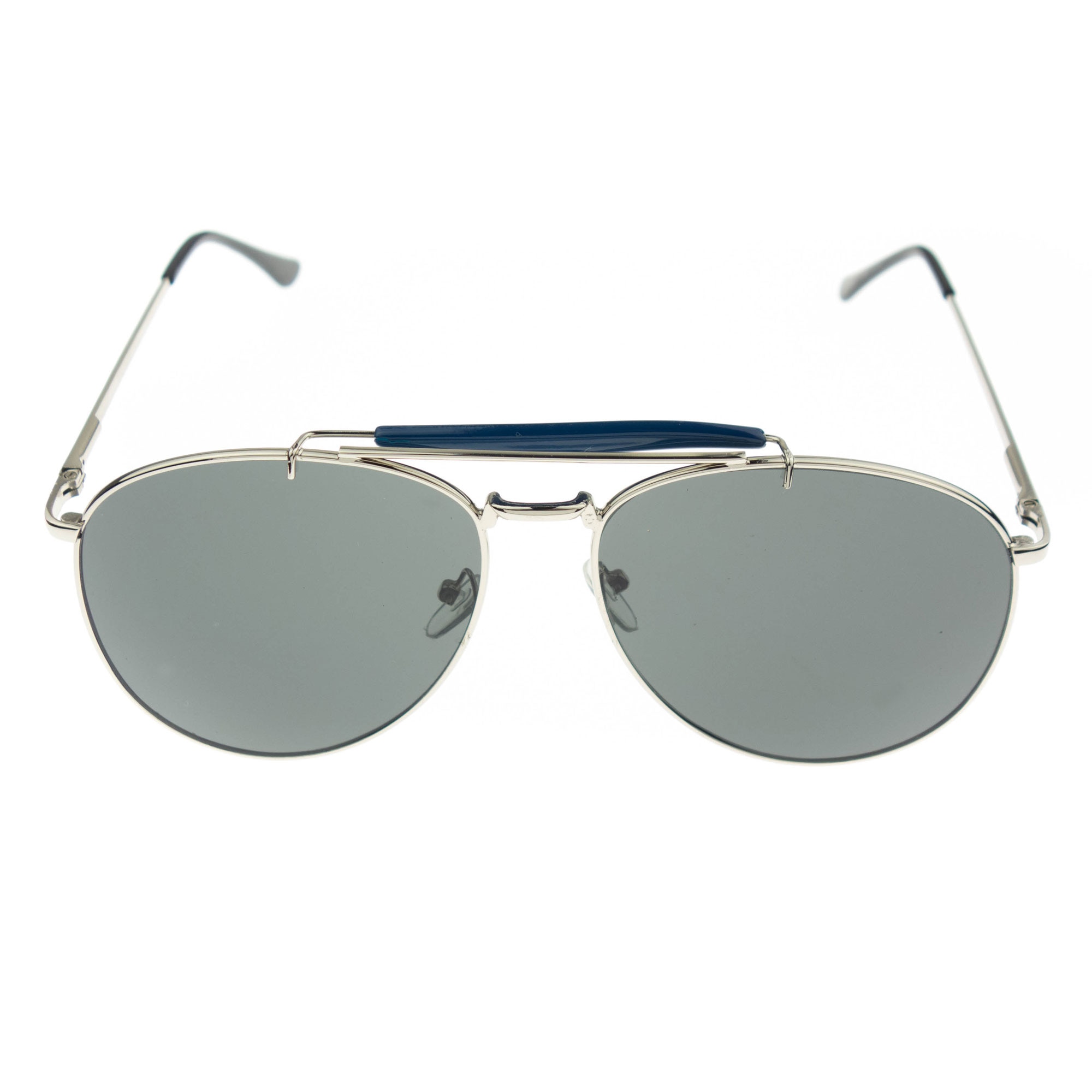 Ochelari de soare aviator, unisex, Argintiu, rama metalica, lentila gri - OCS287