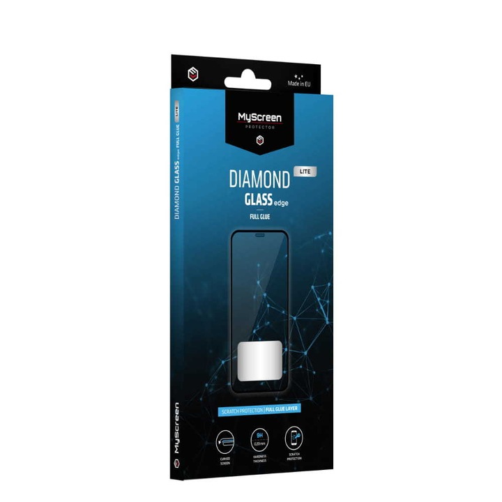 Стъклен протектор MyScreen Protector, Diamond Lite Glass Edge Full Glue Cover за Samsung Galaxy A02S/A02/M02S/M02, Черен