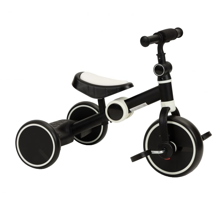 Bicicleta de echilibru 2 in 1, pliabila, cadru metalic, negru, sa moale reglabila, manere antiderapante, roti EVA, negru