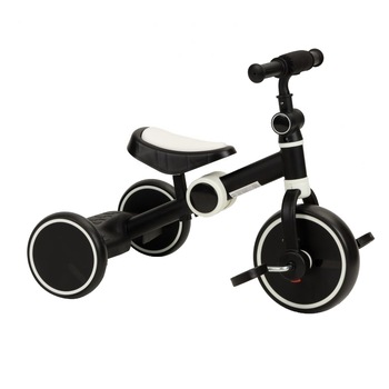 Bicicleta de echilibru 2 in 1, pliabila, cadru metalic, negru, sa moale reglabila, manere antiderapante, roti EVA, negru Bicicleta de echilibru 2 in 1, pliabila, cadru metalic, negru, sa moale reglabila, manere antiderapante, roti EVA, negru