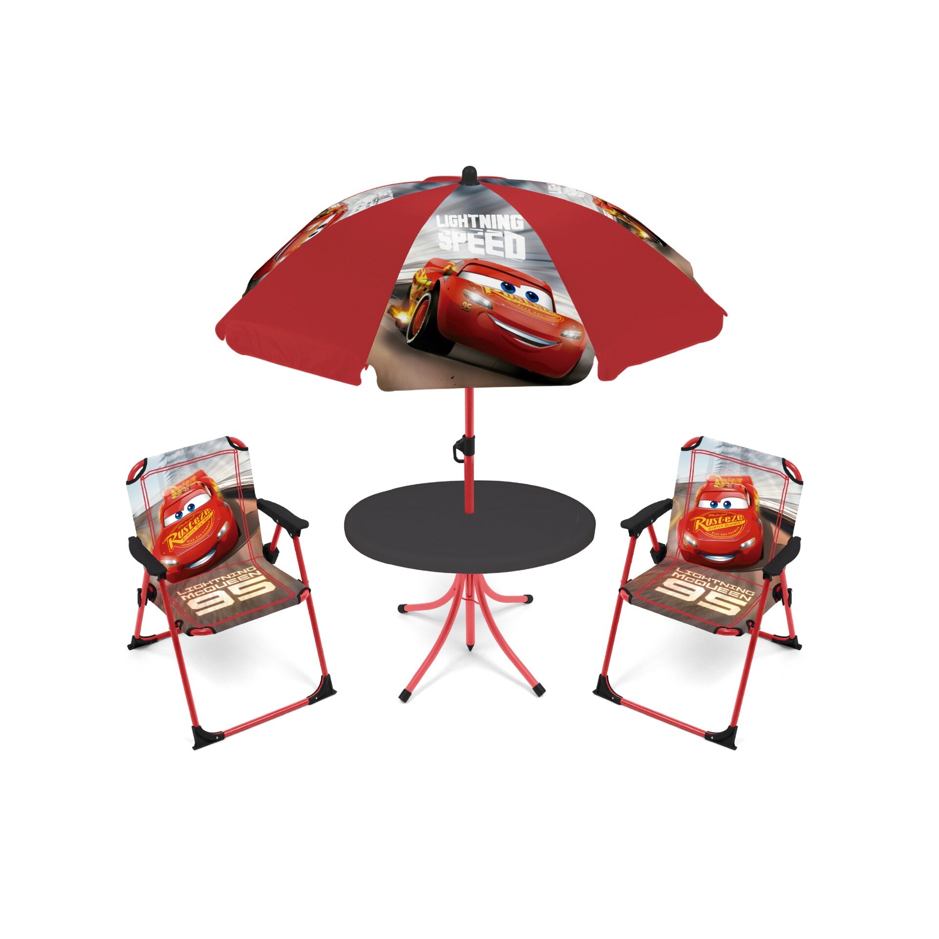 Set 2 scaune, masuta si umbrela pentru copii , Cars
