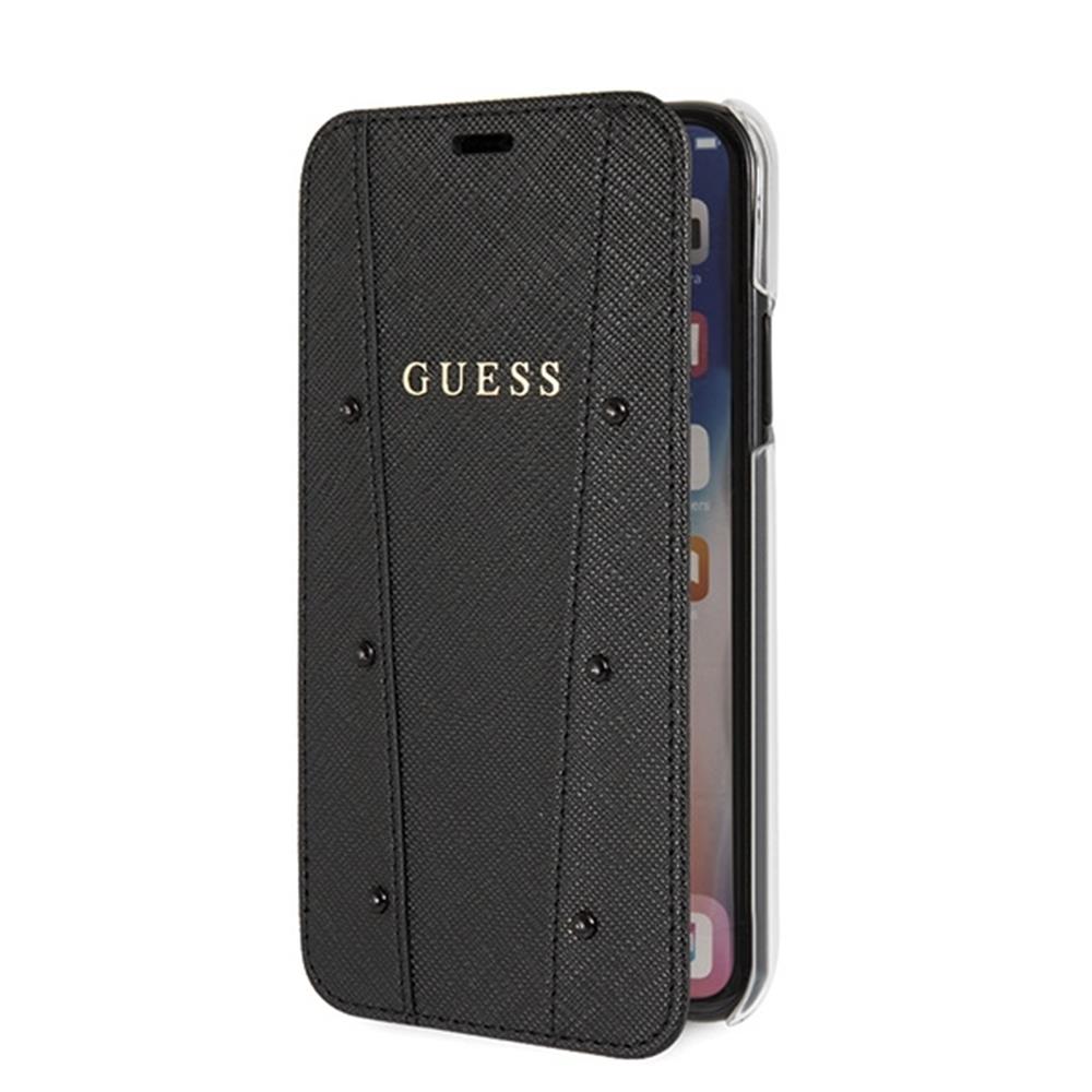 Husa de protectie Guess pentru Apple iPhone XS, Piele ecologica, Negru, 7155