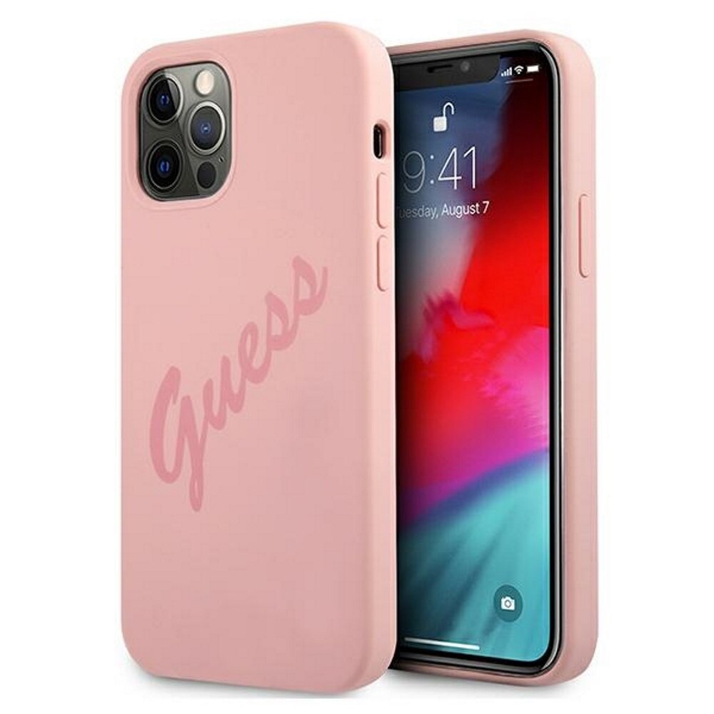 Husa de protectie Guess pentru Apple iPhone 12, Poliuretan termoplastic, Roz, 5131
