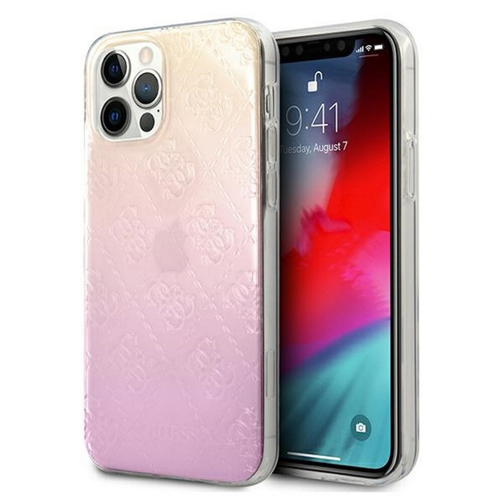 Husa de protectie Guess pentru Apple iPhone 12, Poliuretan termoplastic, Roz, 1103