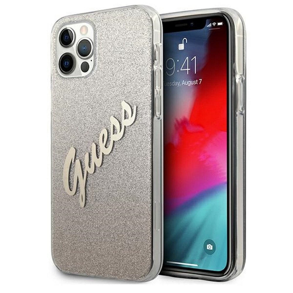 Husa de protectie Guess pentru Apple iPhone 12, Poliuretan termoplastic, Gold, 4745