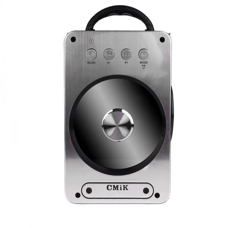 Boxa portabila CMiK, cu Bluetooth, USB, Radio FM, Card Micro SD, AUX, Gri