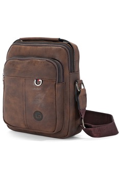 Geanta de umar, Piele Ecologica, Benzi, BZ 5461, Maro inchis Geanta de umar, Piele Ecologica, Benzi, BZ 5461, Maro inchis