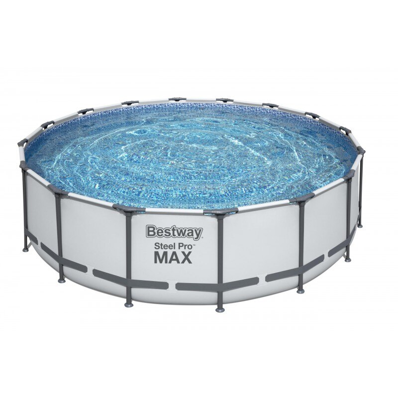 Piscina Bestway, 4.88x1.22 m, constructie tub de otel cu strat anticoroziv, include scara si pompa de filtrare