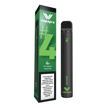 Tigara electronica de unica folosinta(disposable) Vapepro, 800 pufuri, 2ml, 20 mg / ml - Ice Mint #4 Tigara electronica de unica folosinta(disposable) Vapepro, 800 pufuri, 2ml, 20 mg / ml - Ice Mint #4