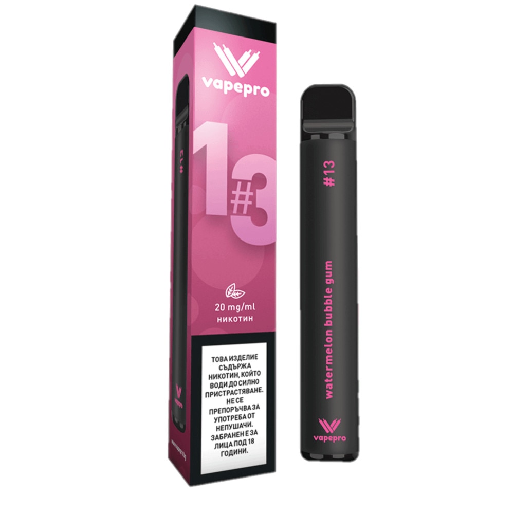 Tigara electronica de unica folosinta(disposable) Vapepro, 800 pufuri, 2ml, 20 mg / ml - Watermelon Bubblegum #13