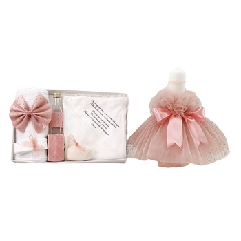 Set botez fetite,2 piese, culoare roz Set botez fetite,2 piese, culoare roz