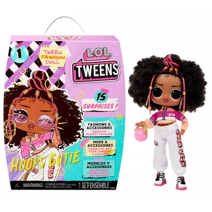 Papusa L.O.L. Surprise! Tweens Fashion Doll Hoops Cutie, cu accesorii