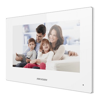Monitor videointerfon TCP/IP Wireless, Touch Screen TFT LCD 7inch, Alb - HikVision DS-KH6320-WTE1-W Monitor videointerfon TCP/IP Wireless, Touch Screen TFT LCD 7inch, Alb - HikVision DS-KH6320-WTE1-W