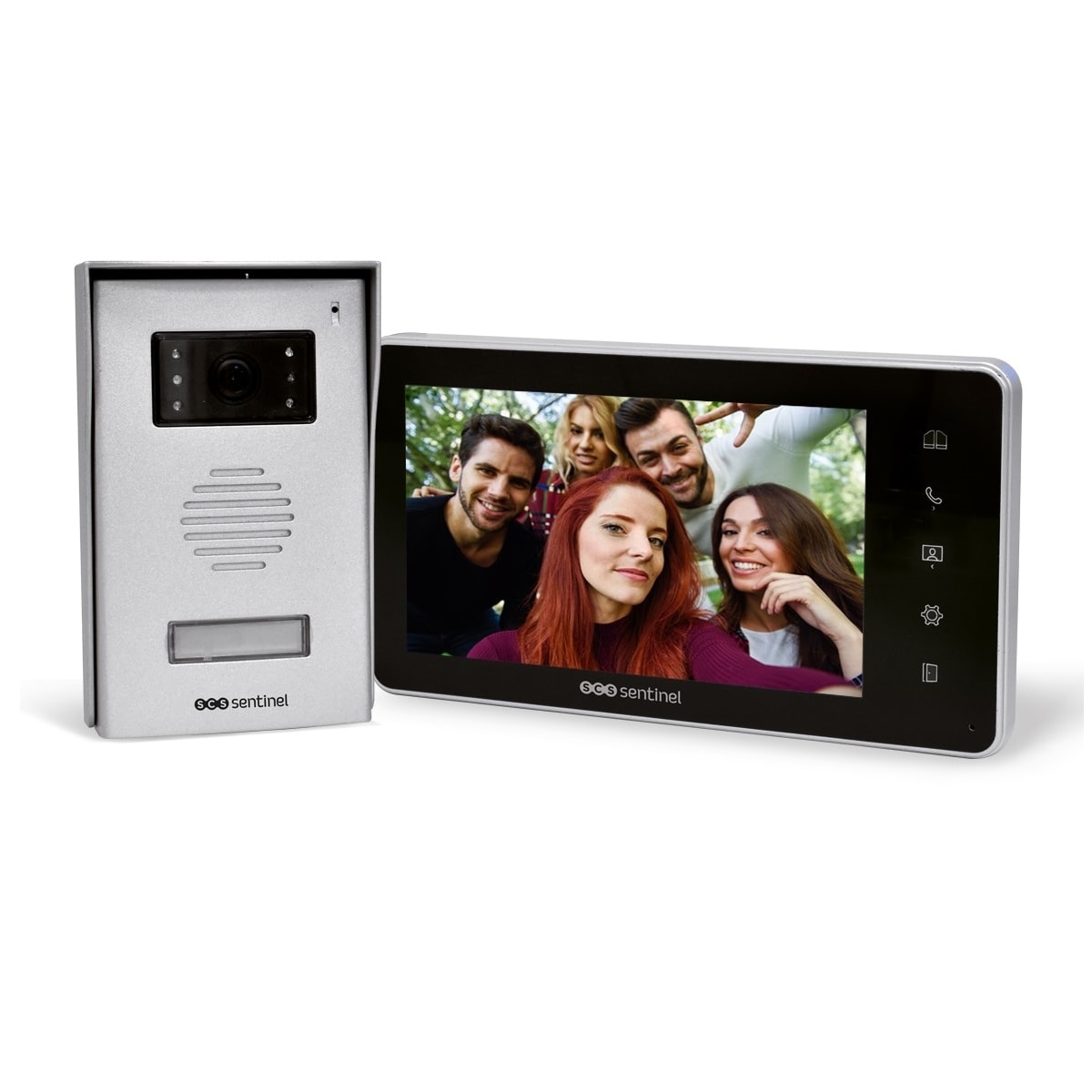 Interfon video cu fir SCS Sentinel VisioKit 7, Ecran tactil 7 inch, Vedere nocturna, 10 Melodii