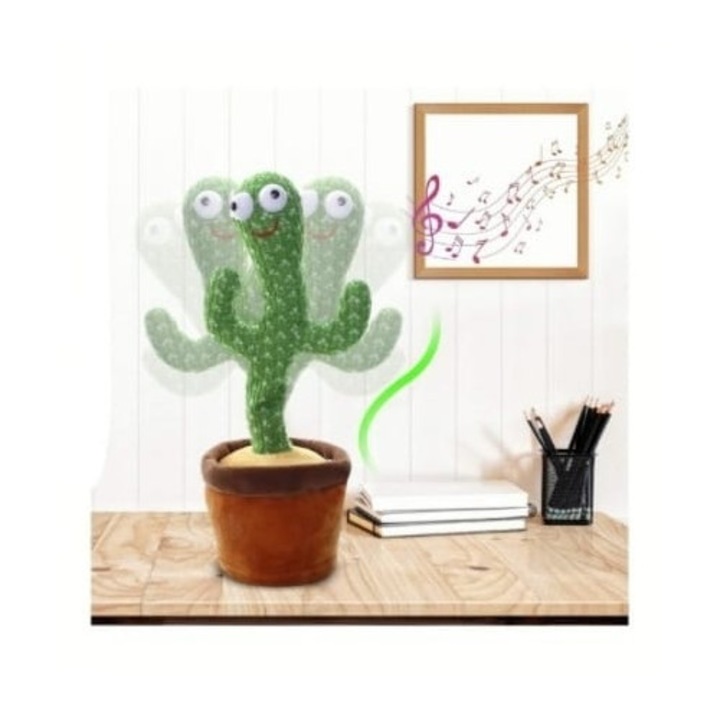 Jucarie Cactus dansator cu acumulatori, cablu USB