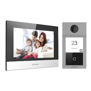 Kit videointerfon IP Hikvision DS-KIS604-S(B) pentru o singura familie WIFI si monitor interior de 7 inch color