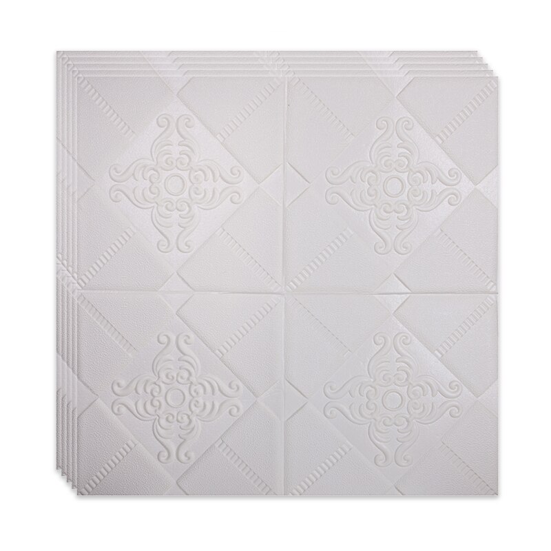 Set 5 x Tapet 3D Autoadeziv , design modern , rezistent la apa , usor de curatat , dimensiuni 70x70cm , model RS12 , alb Selling Depot ®