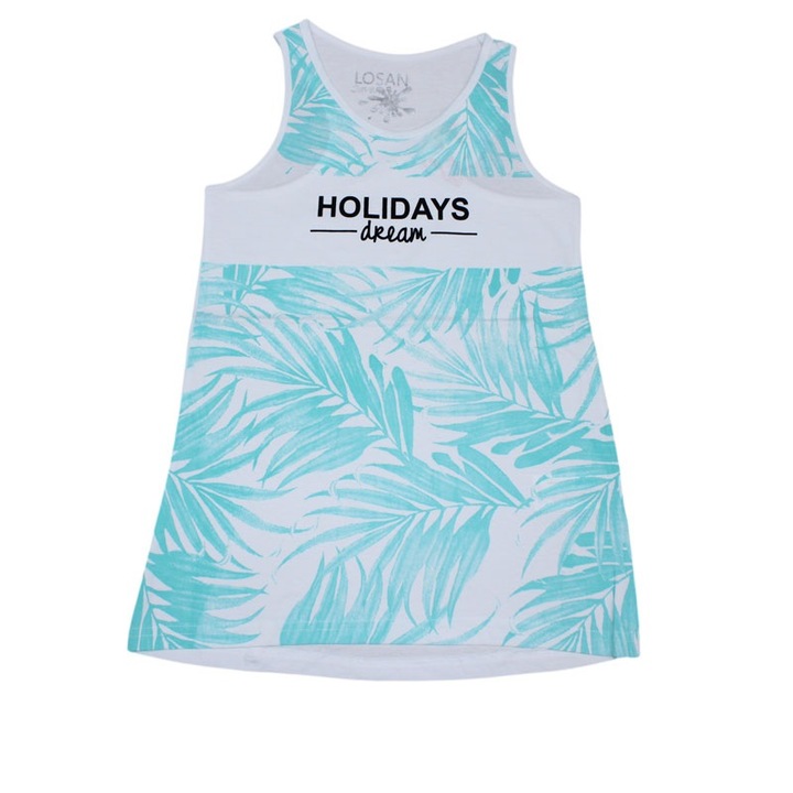 Tricou copii Losan Tropical Dreams, Alb/Albastru