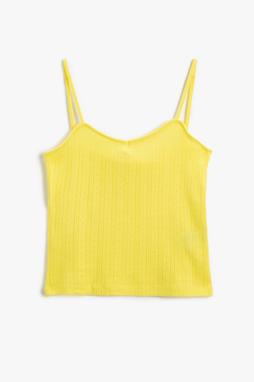 KOTON, Top de bumbac cu bretele inguste, Galben, XL
