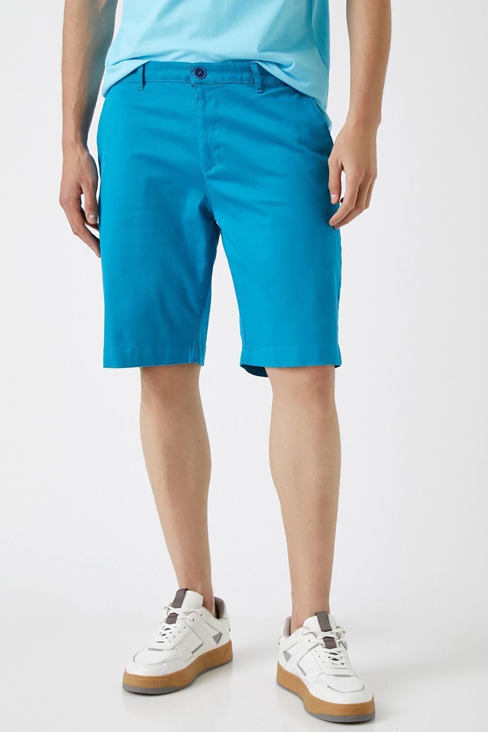 KOTON, Pantaloni scurti cu buzunare laterale, Albastru