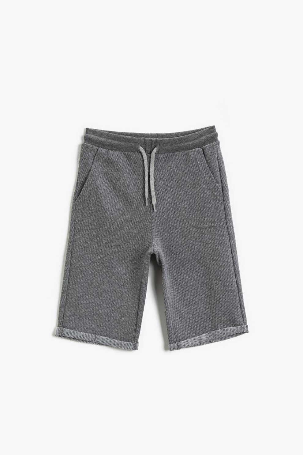 KOTON, Pantaloni scurti cu snur si buzunare laterale, Gri