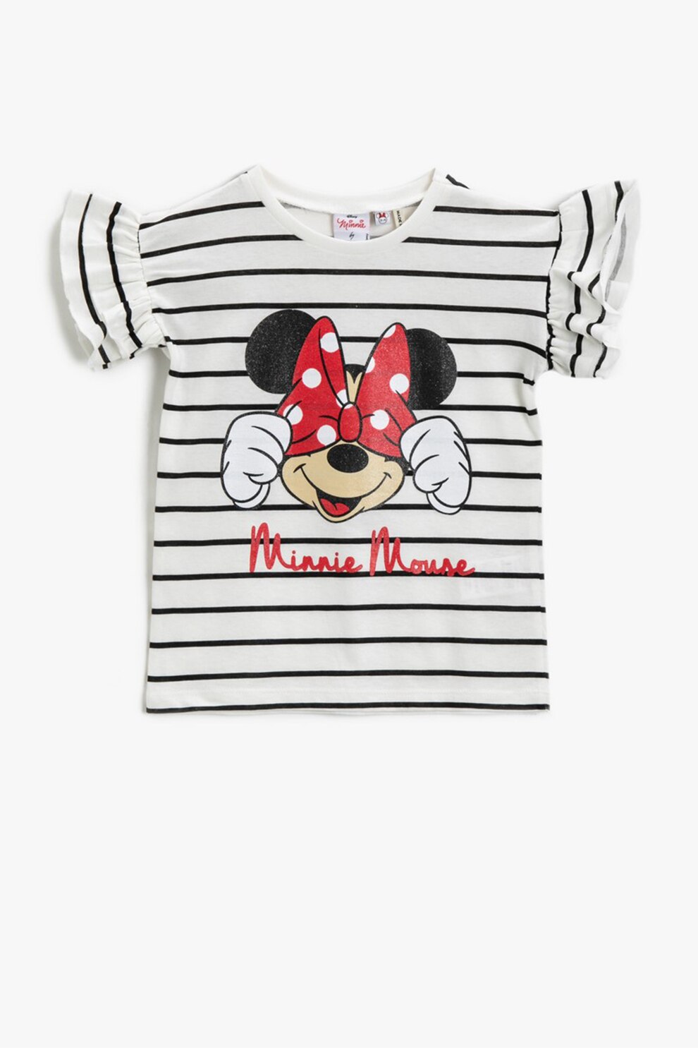 KOTON, Tricou cu imprimeu cu Minnie Mouse, Alb/Negru/Rosu, 146-152 CM