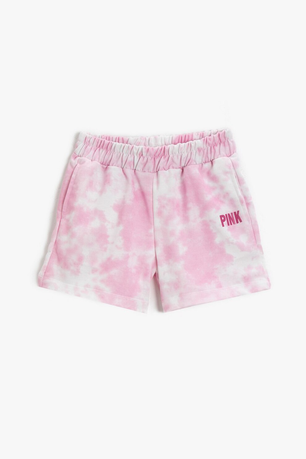 KOTON, Pantaloni scurti cu model tie-dye, Roz pal/Alb