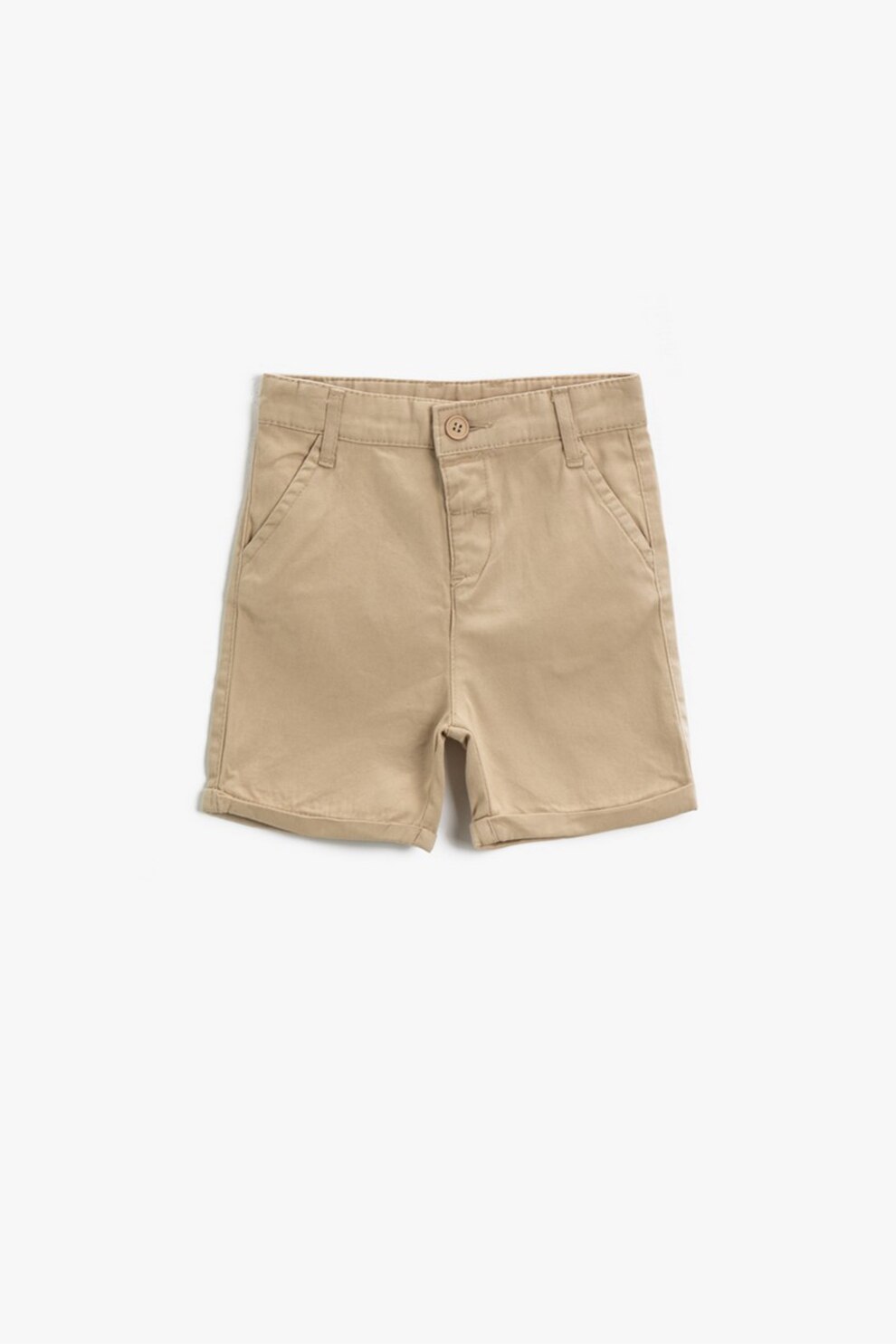 KOTON, Pantaloni scurti din bumbac cu buzunare laterale, Maro nisip, 80-86 CM