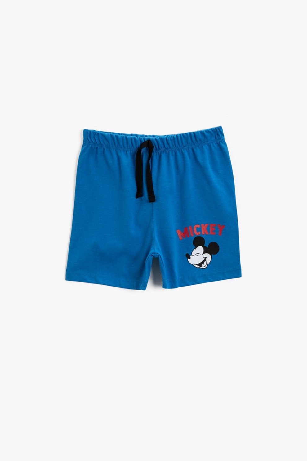 KOTON, Pantaloni scurti cu snur de ajustare si model cu Mickey Mouse, Albastru