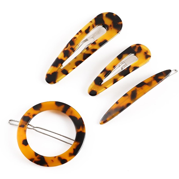 Комплект от 4 фиби за коса, FAC, модни аксесоари, кафяво