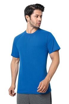 Tricou barbati bumbac, Pamuklu, uni, Albastru Tricou barbati bumbac, Pamuklu, uni, Albastru