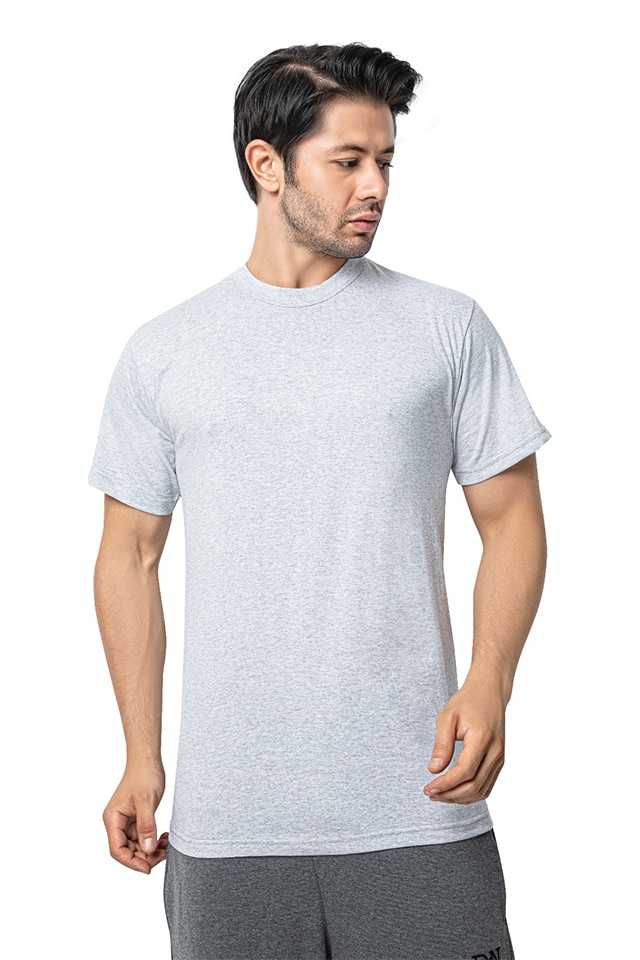 Tricou barbati bumbac, Pamuklu, uni, Gri
