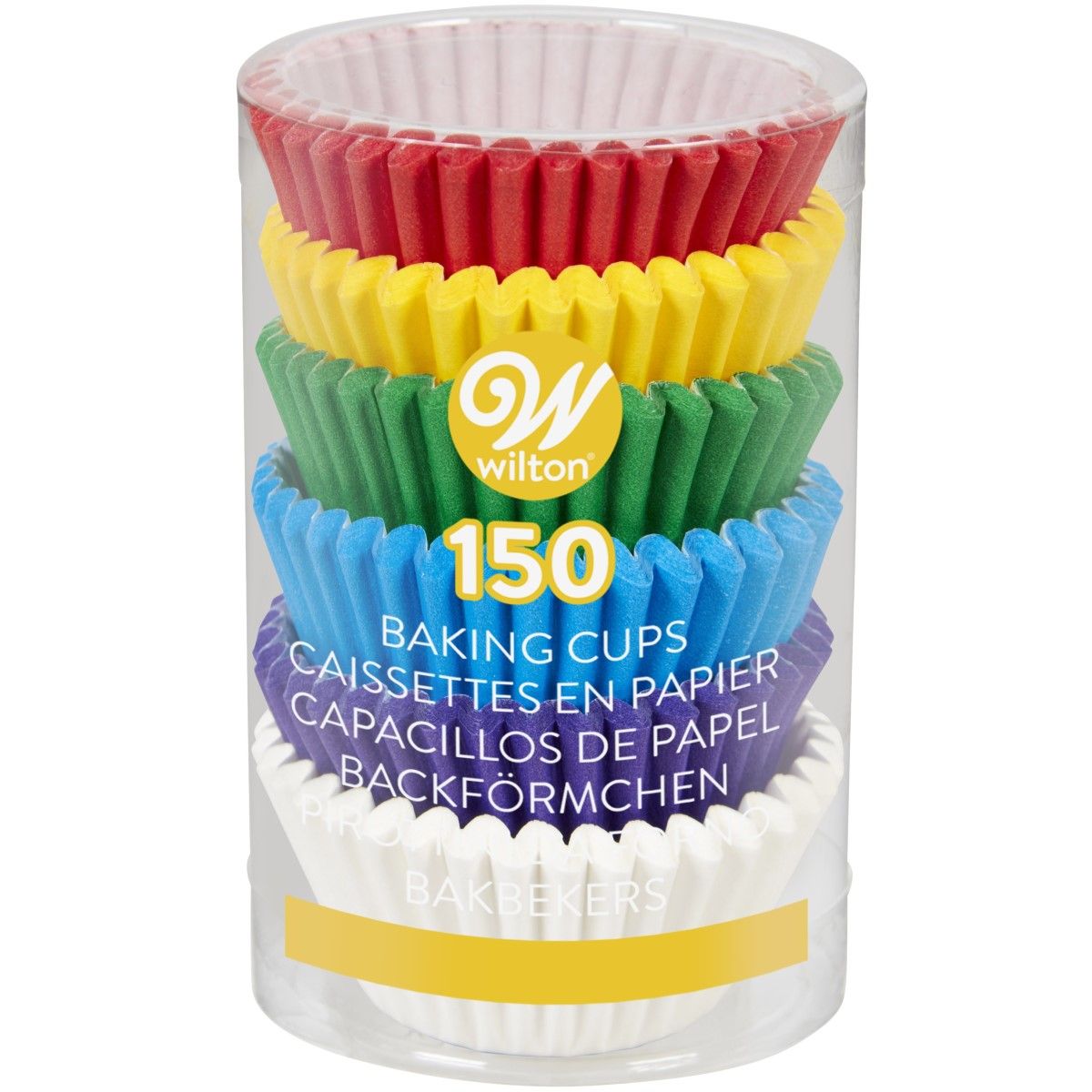 Set 150 mini cupe de copt, curcubeu, pentru briose, Wilton