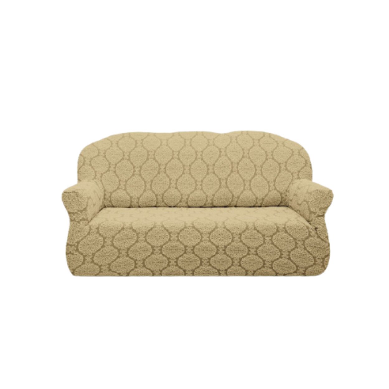 Husa Multielastica Jacquard, Pentru Canapea 3 Locuri, Model 3, Bej Inchis