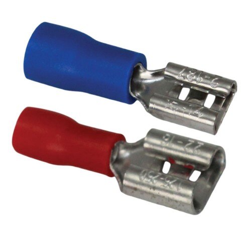 Set 25 terminale izolate, 0.5 - 1.5 mm², 0.8 x 2.8 mm, Commel, 524328