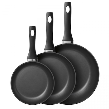 Set 3 tigai universale BergHOFF-Essentials, aluminiu, 20/24/28 cm, negru Set 3 tigai universale BergHOFF-Essentials, aluminiu, 20/24/28 cm, negru