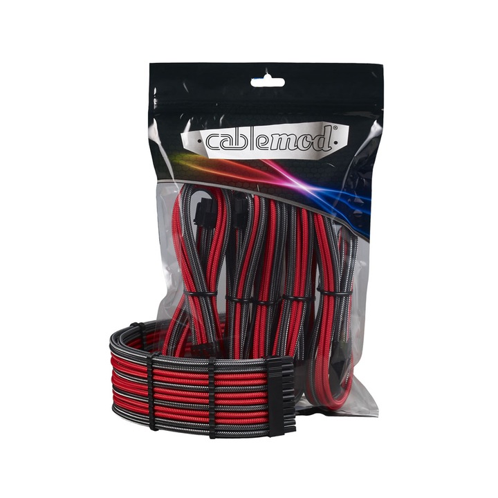 Kit 6 cabluri prelungire impletitе CableMod PRO ModMesh Carbon/Red