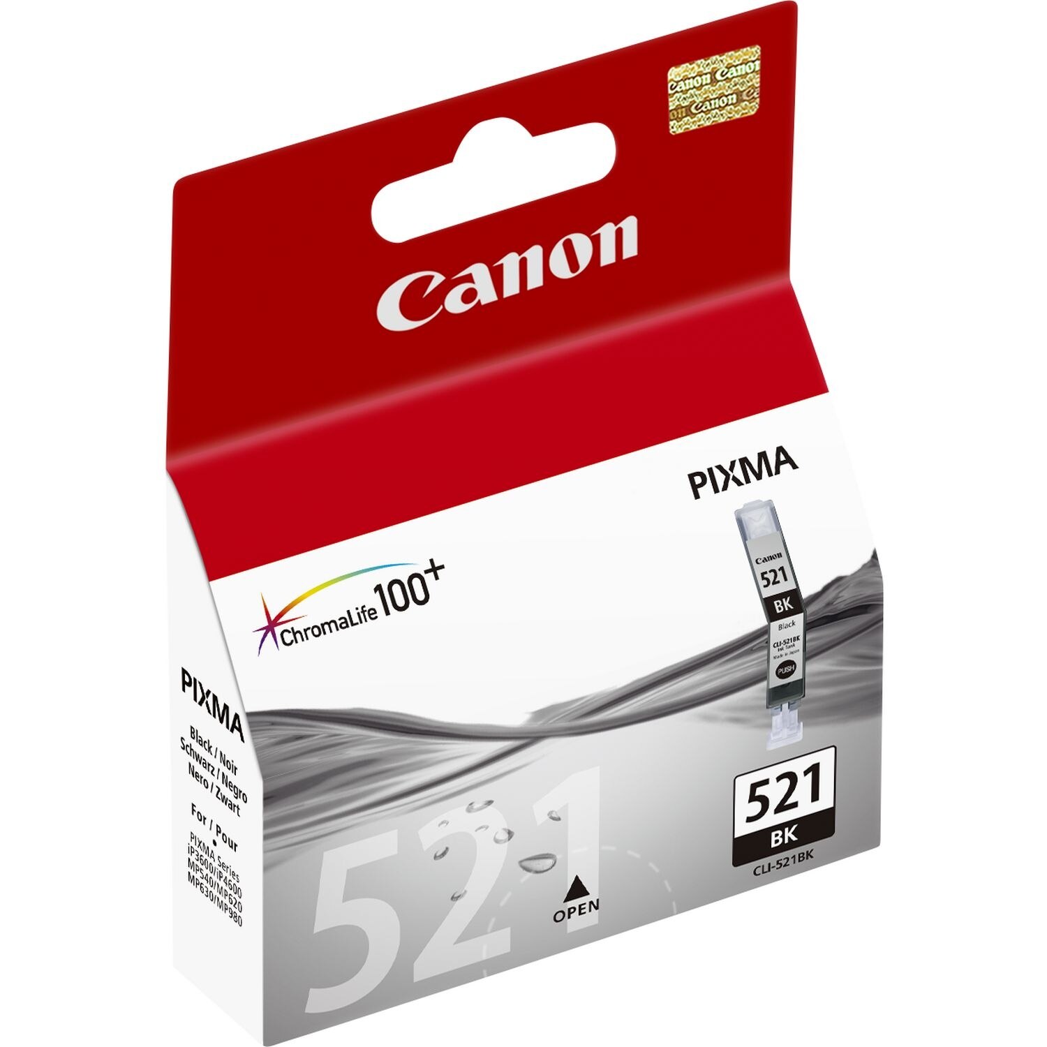 Cartus cerneala Canon Black CLI-521B pentru Pixma iP3600 / Pixma iP4600 / Pixma MP990 / Pixma MX860 / Pixma MX870, 9ml OEM BS2933B001AA