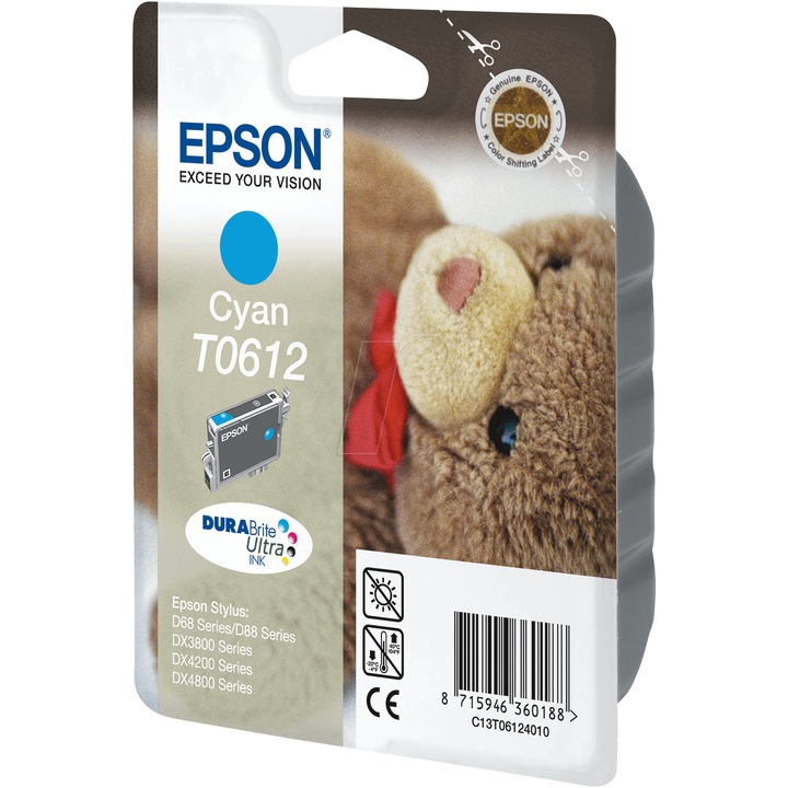 Epson Cyan T0612 tintapatron Stylus D3850 / Stylus D4200 / Stylus D68 készülékekhez, 250 oldal OEM C13T06124010