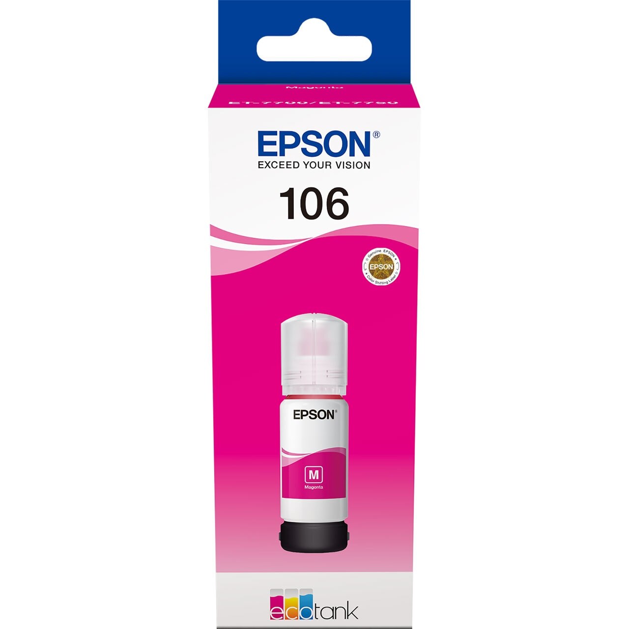 Cartus cerneala Epson 106 EcoTank Magenta C13T00R340 pentru EcoTank L7160/L7180, 3400 pagini, OEM C13T00R340