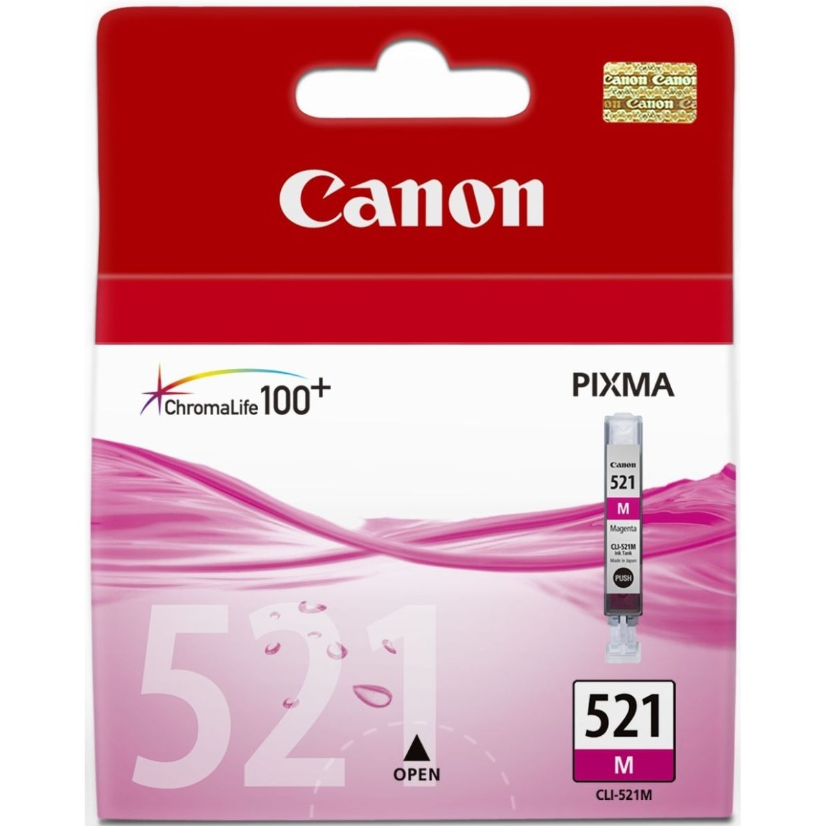 Cartus cerneala Canon Magenta CLI-521M pentru Pixma iP3600 / Pixma MP980 / Pixma MP990 / Pixma MX860 / Pixma MX870, 9ml OEM BS2935B001AA
