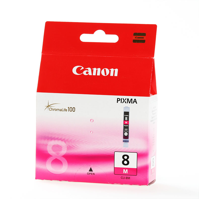Cartus cerneala Canon Magenta CLI-8M pentru Pixma iP3300 / Pixma MX850 / Pixma Pro 9000 / Pixma Pro 9000 Mark II / Pixus iP7500, 14ml OEM BS0622B001AA