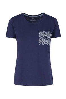Tricou dama, Volcano, L02004-S20 600, Buzunar pe piept, Bumbac, Bleumarin, Bleumarin Tricou dama, Volcano, L02004-S20 600, Buzunar pe piept, Bumbac, Bleumarin, Bleumarin