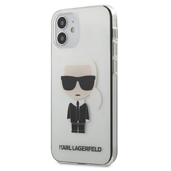 Husa KARL LAGERFELD transparenta cu detalii negre logo compatibil cu Iphone 12 mini
