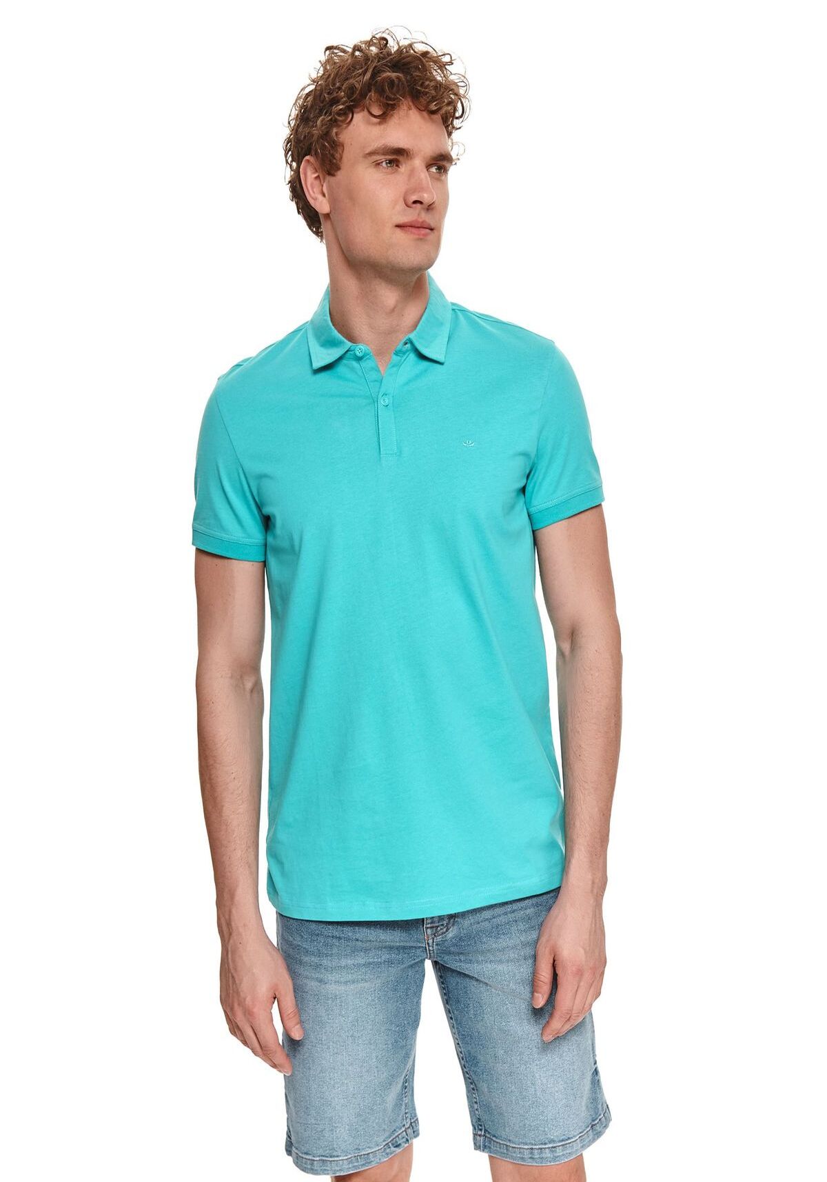 Tricou polo barbati, TOP SECRET, SKP0563, Turcoaz