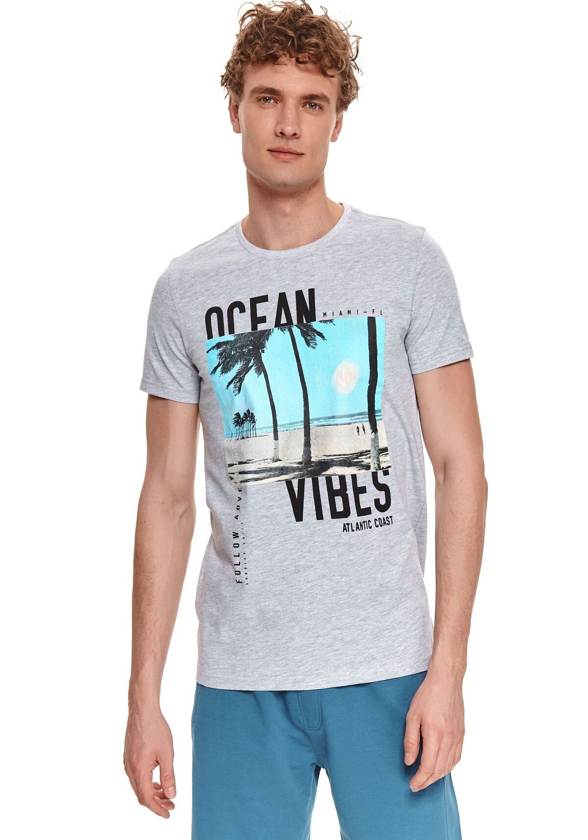 Tricou barbati, TOP SECRET, SPO5168, Gri