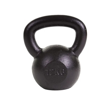 Gantera Kettlebell 12 kg, din fonta, maner in forma triunghiulara, Negru Gantera Kettlebell 12 kg, din fonta, maner in forma triunghiulara, Negru