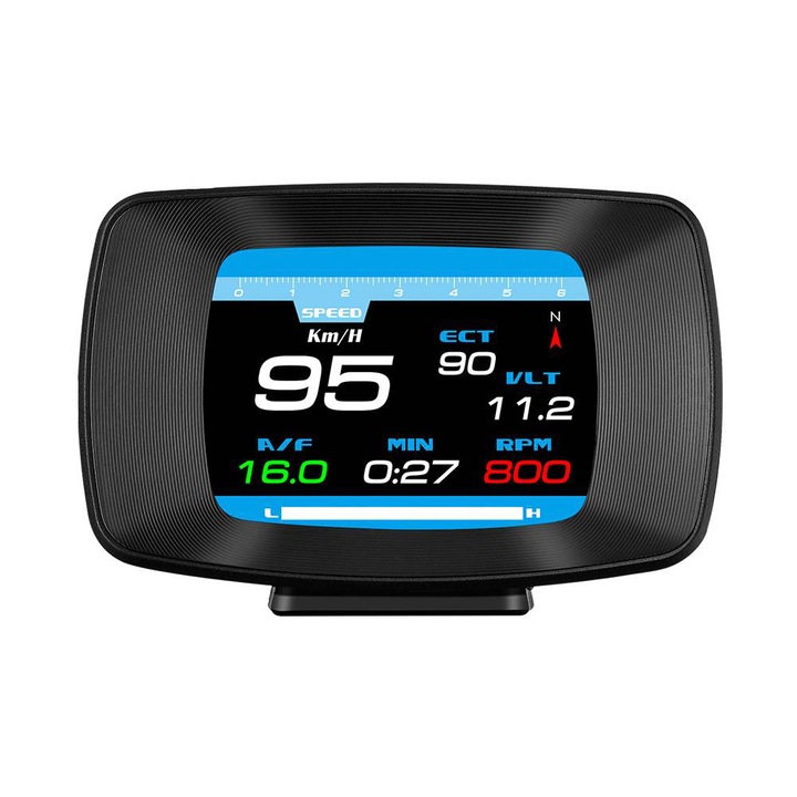Устройство за диагностика и показване на информация на таблото PYRAMID OBD2, цифрово, тип HUD, дисплей на таблото, P13